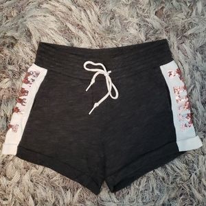 Pink bling sweat shorts